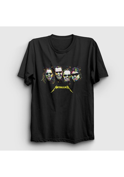 Presmono Unisex Band Metallica T-shirt Siyah