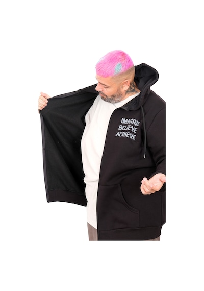 Mode Xl Erkek Büyük Beden Sweat Kapşon Ferm. Baskılı 24538 Siyah