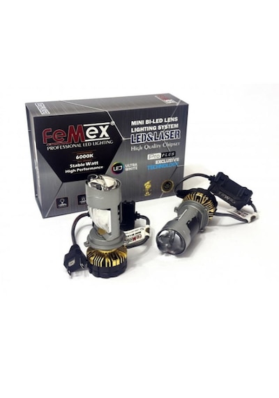 Pro Plus H4 Mercekli Mini Bi-led Perdeli Sellektör Aparatlı 180w 25000 Lumen