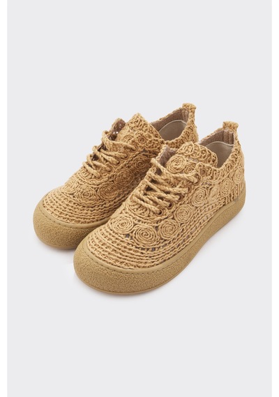 Derinet Örgü Kadın Sneaker Taba Taba