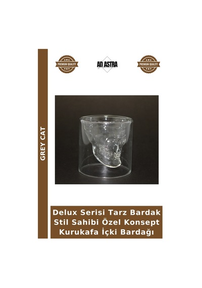 Delux Serisi Tarz Bardak Stil Sahibi Özel Konsept Kurukafa İçki Bardağı Çok Renkli