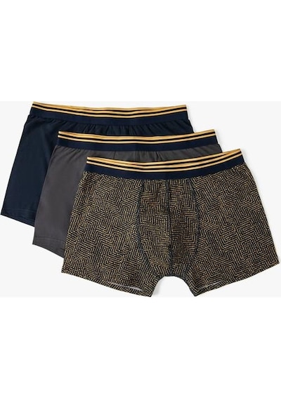 Koton 3'Lü Boxer Seti Geometrik Desenli Çok Renkli Siyah 4Slm90013Mk Koton 3'Lü Boxer Seti Geometrik Desenli Çok Renkli Siyah 4Slm90013Mk