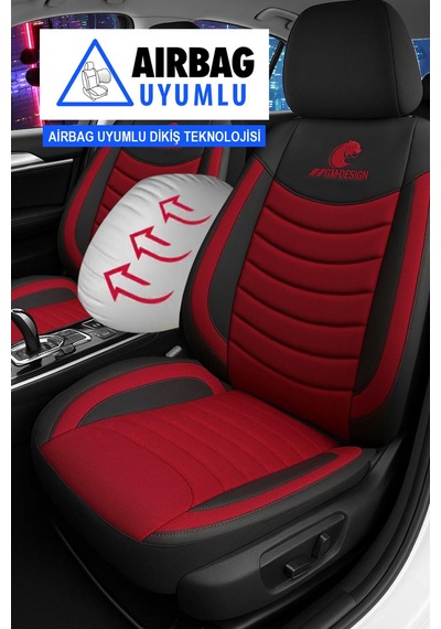 Panther Serisi Keten Kumaş Oto Koltuk Kılıfı Hyundai İ20-i30-accent-blue-era-getz Uyumlu Bordo