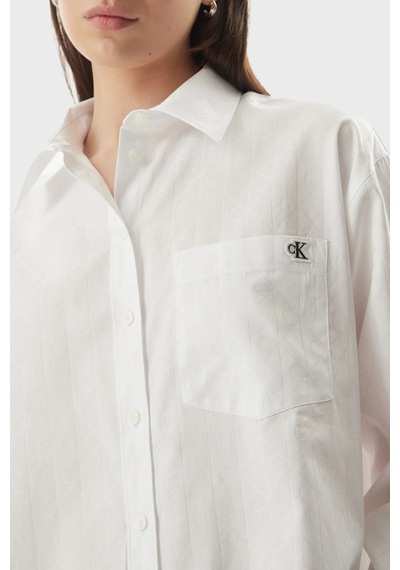 Calvin Klein % 100 Pamuk Relaxed Fit Logolu Klasik Yaka Gömlek Lv047g126gyaa Bayan Gömlek Lv047g126g Yaa Beyaz