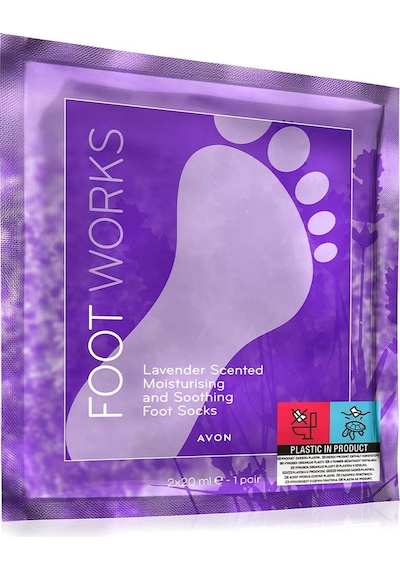 Avon Foot Works Lavanta Özlü Nemlendirici ve Ayak Çorabı 2 x 20 ML