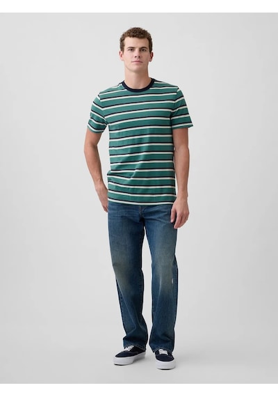 Gap V-everyday Soft Crew - Strıpe Yeşil