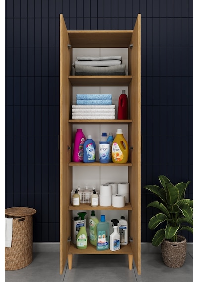Modern 2 Kapaklı Çok Amaçlı Mutfak Banyo Dolabı %100 Mdf Erzak Kiler Dolabı Fd03 Karina
