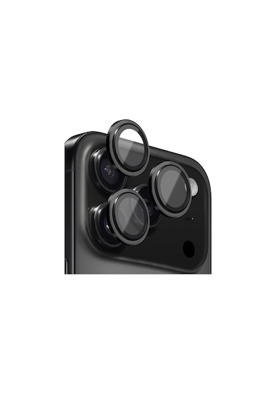 Apple Uyumlu iPhone 17 Pro Ve 17 Pro Max Metal Çerçeveli Temperli Kamera Lens Koruyucu Siyah