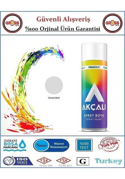 Akçalı Sprey Boya - 400ml Tam Dolum - Gümüş