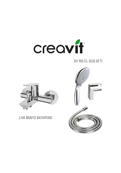 Creavit Sh150 Mafsallı El Duş Seti 3f Ve Liva Banyo Bataryası Krom