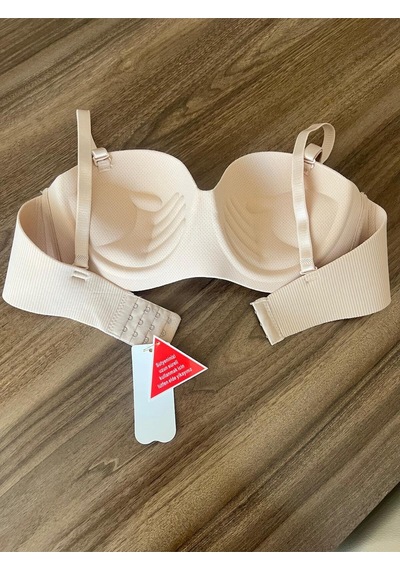 El Destekli Lazer Kesim Dikişsiz Soft Sütyen Bej