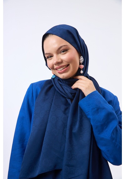 Mirsoy Scarf Mir Modern Desen Şal Lacivert