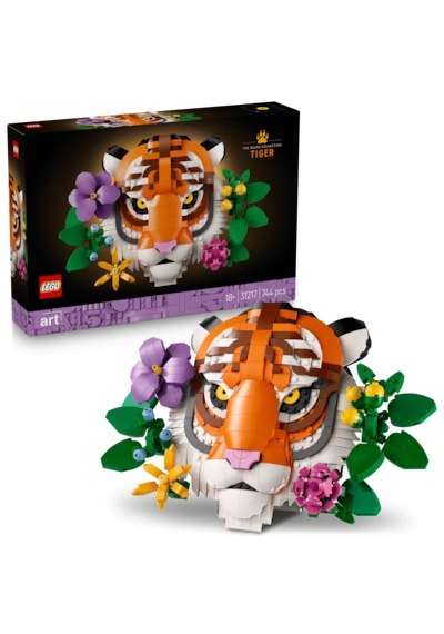 LEGO® Art Fauna Koleksiyonu – Kaplan 31217 - Yetişkinler için Çiçekli Dekoratif Model Yapım Seti (744 Parça)