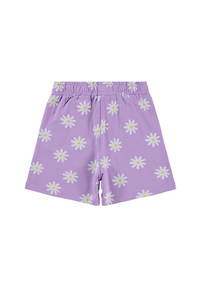 Civil Girls Papatya Desenli 6-9 Yaş Şort - Lila