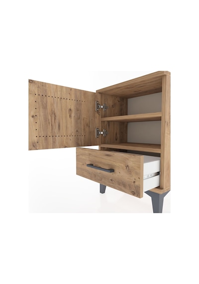 Arges Komodin 2 Raflı Tek Kapaklı 44x30x64 Çam-çam Çam