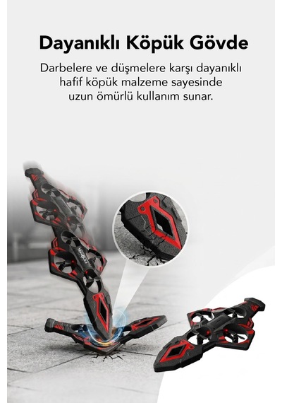 Led Işıklı El Hareketi Kontrollü Mini Drone 360 Uçuş, Tek Tuş Kalkış, Uzaktan Kumandalı