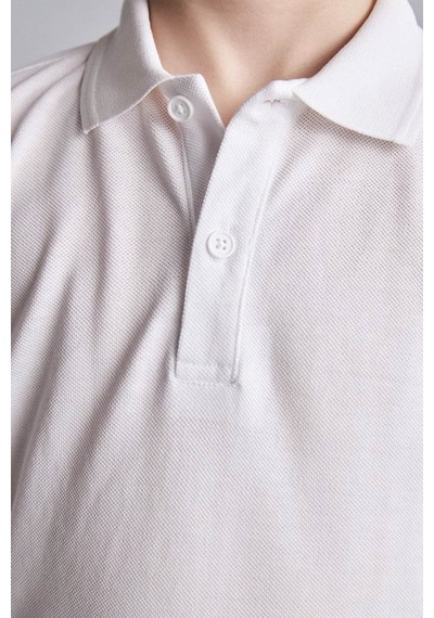 Defacto Uzun Kollu Beyaz Erkek Çocuk Polo Yaka T-shirt L0288a6/wt34