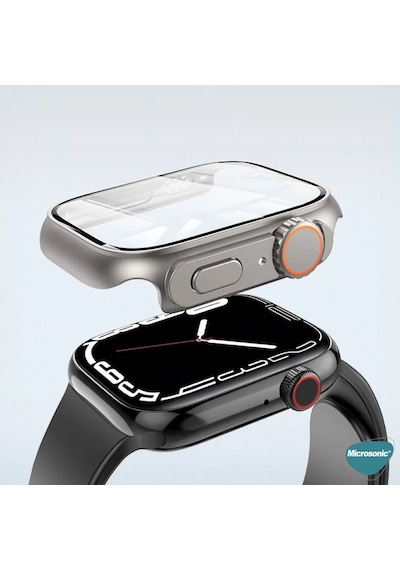 Microsonic Apple Uyumlu Watch SE 44mm Kılıf Ultra Dönüştürücü Ekran Koruyucu Kasa