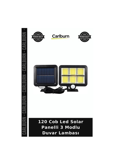 Özel Üretim Dış Mekan Güneş Enerjili 120 Cob Led Solar Panelli 3 Modlu Duvar Lambası