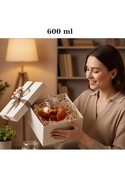 Isıya Dayanıklı Borosilikat Cam Demlik 600 Ml Şeffaf Çaydanlık, Filtreli Bitki Çayı Ve Kahve Demleme Sürahi Diğer