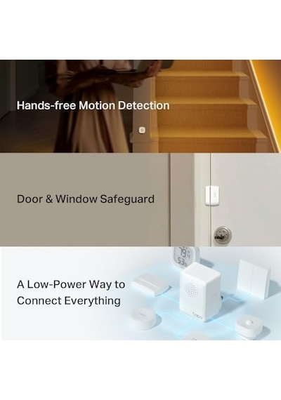 Tp-link Tapo T30 Kıt - Akıllı Ev Sensörleri Başlangıç Kiti, Akıllı Hub, Hareket Sensörü, 2 Kapı/pencere Kontak Sensörü