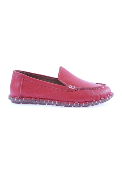 Dgn 603-23y Kadin Dikiş Detayli Loafer Ayakkabi 603-2109-R0766 Kırmızı