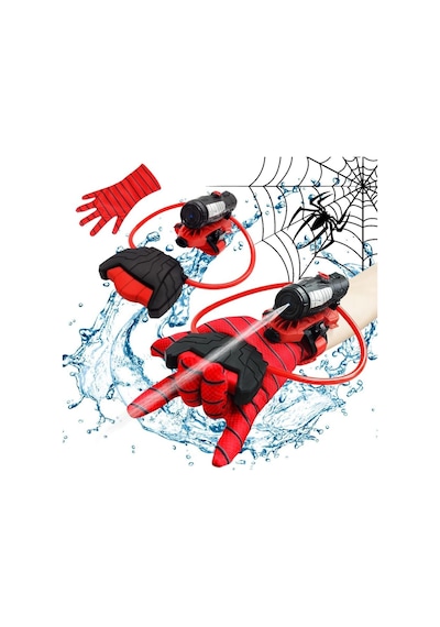 Su Atan Oyuncak Örümcek Adam Eldiven Spider Man Su Tabancası 130 Ml Depolu 13 Cm.