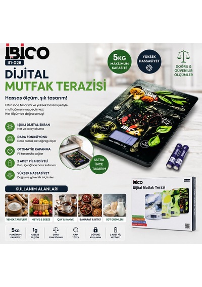 Cam Mutfak Tartısı Terazi Lcd Ekran 5kg/1gr Pilli Gr/oz/ml/ıb Ölçüm İ11-028 5468 Çok Renkli