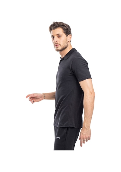 Slazenger SOHO I Erkek Polo Yaka Siyah Tişört