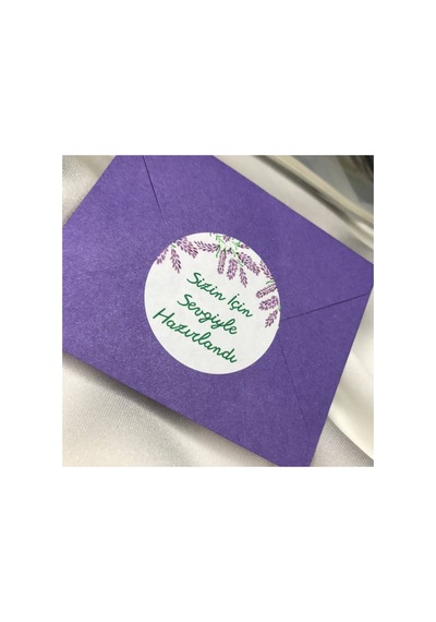 Sizin Için Sevgiyle Hazırlandı Sticker Lavanta Model Mat Etiket 4 Cm 100 Adet Çok Renkli