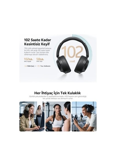 Bluetooth Kulaklık, 102 Saat Pil Süresi Ve Çift Sürücü İle