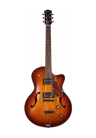 Godin 5th Avenue Cw Kingpin Iı Hb Hollowbody Elektro Gitar Cognac Burst