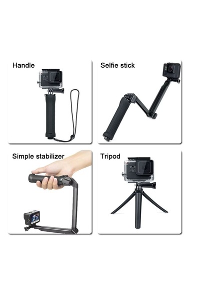Ayex 3 Ü 1 Arada Katlanabilir Selfie Stick Tripod Uzatılabilir Kol, Kamera Tutacağı Ve Mini Tripod -