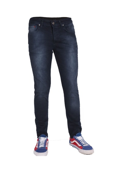 Erkek Denim Jeans Dar Paça Kot Pantolon Spor Giyim Lacivert Koyu Lacivert
