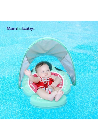 Mambobaby Yüzme Simidi - Watermelon, Emniyetli, Gölgelikli Ve Ayak Destekli
