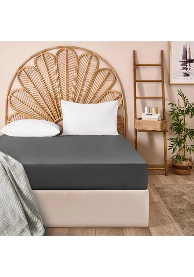 Soft Basic Çift Kişilik Lastikli Çarşaf - Antrasit - 160x200 Cm Çok Renkli