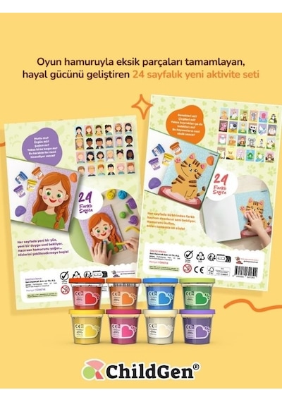 Hamurdan Hayvanlar Oyun Hamuru Aktivite Dergisi ve 3x50 Gr Doğal Oyun Hamuru