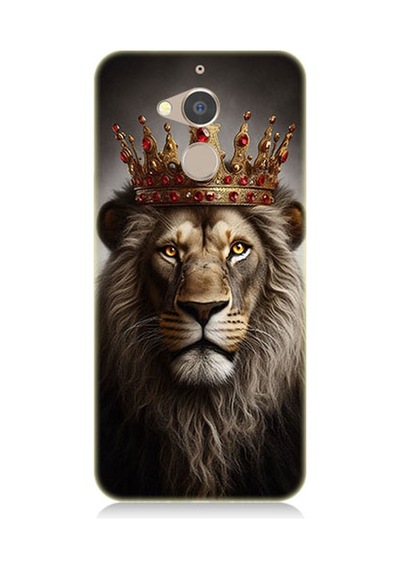 General Mobile Discovery Gm8 Uyumlu Taçlı Aslan 2 Desenli Silikon Kılıf