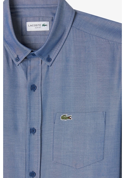 Lacoste Men's Slim Fit Blue Shirt Slim Fit Pamuklu Erkek Gömlek Mavi