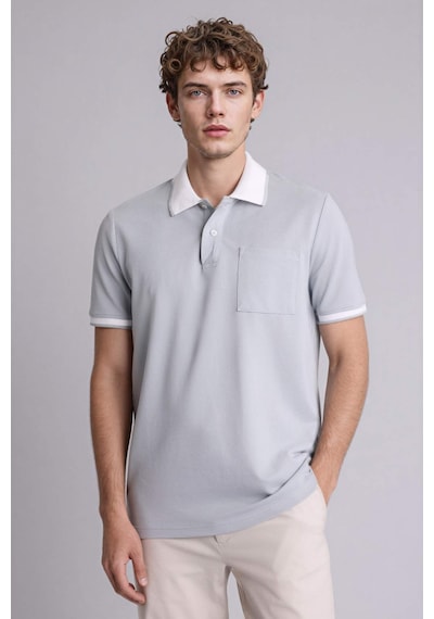 Defacto Kısa Kollu Polo Tişört G2609ax26spgr210 Gri-gr210