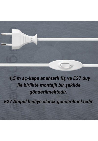 Designobee Ritim Plus - Modern Abajur Masa Lambası - Metal Ayaklı Lamba - Ambiyans Lambası, Dekoratif Aydınlatma Beyaz