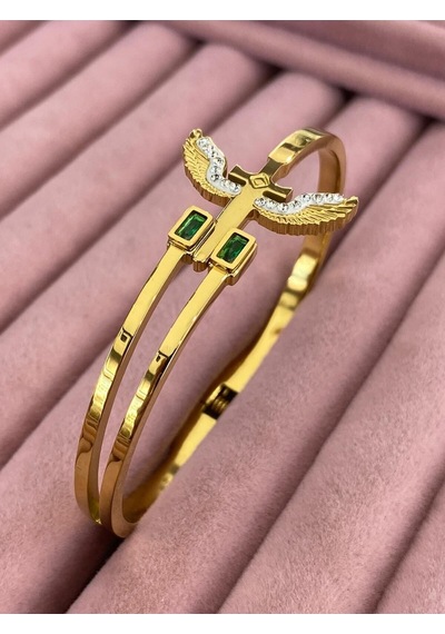 Yeni Sezon Altın Ve Gümüş Kaplama Melek Kanadı Çelik Bileklikler Gold - 605185488 Gold