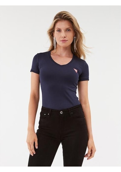 Guess Mini Triangle Slim Fit Kadın T-shirt W2yı45j1314 Lacivert Guess Mini Triangle Slim Fit Kadın T-shirt W2yı45j1314 Lacivert