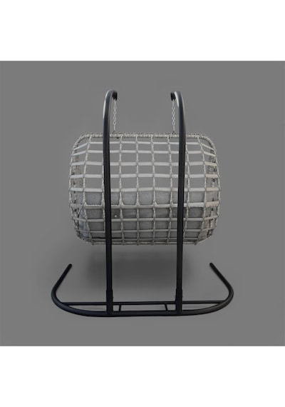 Fyaqa Home Çift Kişilik Rattan Örgü Salıncak , Hamak Gri