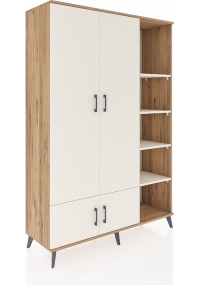 Hyperion Dolap 6 Raflı 4 Kapaklı Tek Askılı 132x44x195 Çam-aytaşı/aytaşı Aytası/aytası Hyperion Dolap 6 Raflı 4 Kapaklı Tek Askılı 132x44x195 Çam-aytaşı/aytaşı Aytası/aytası