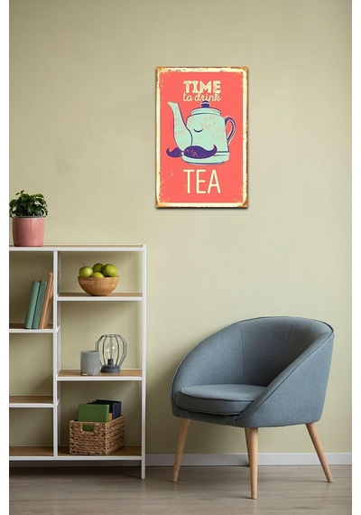 Time To Drink Tea Retro Vintage Drtr0126 Ahşap Mdf Tablo
