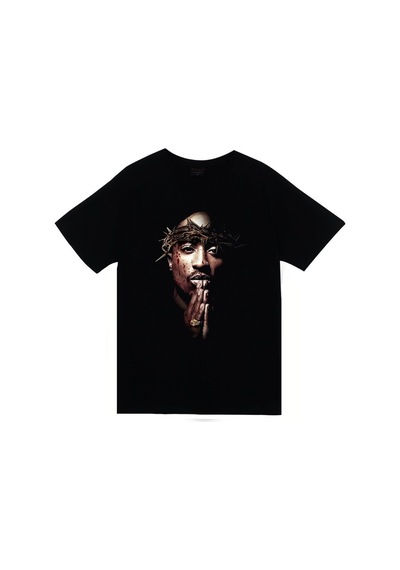 Stoned&Fame Tupac Shakur Baskılı T-shirt SIYAH Siyah