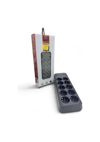 Hi-link 10 Soketli 2xtype-c +2xusb Girişli 2 Metre Kablolu Akım Korumalı Grup Priz 2 m