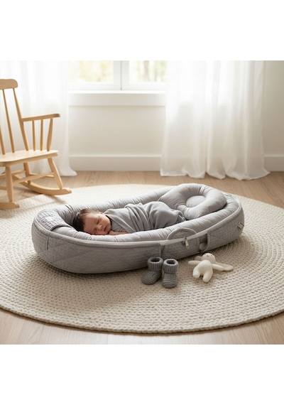 Baby Nest Katlanır Bebek Yuvası Gri