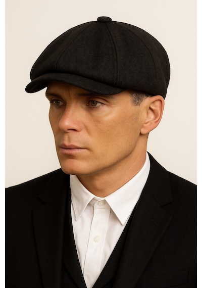 Hamze Peaky Blinders Tarz İngiliz Model Kaşe Kumaş Kasket Şapka Antrasit